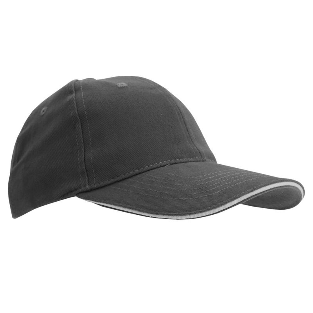 SOLS Unisex Buffalo 6 Panel Baseball Cap / Dark Grey/Light Grey
